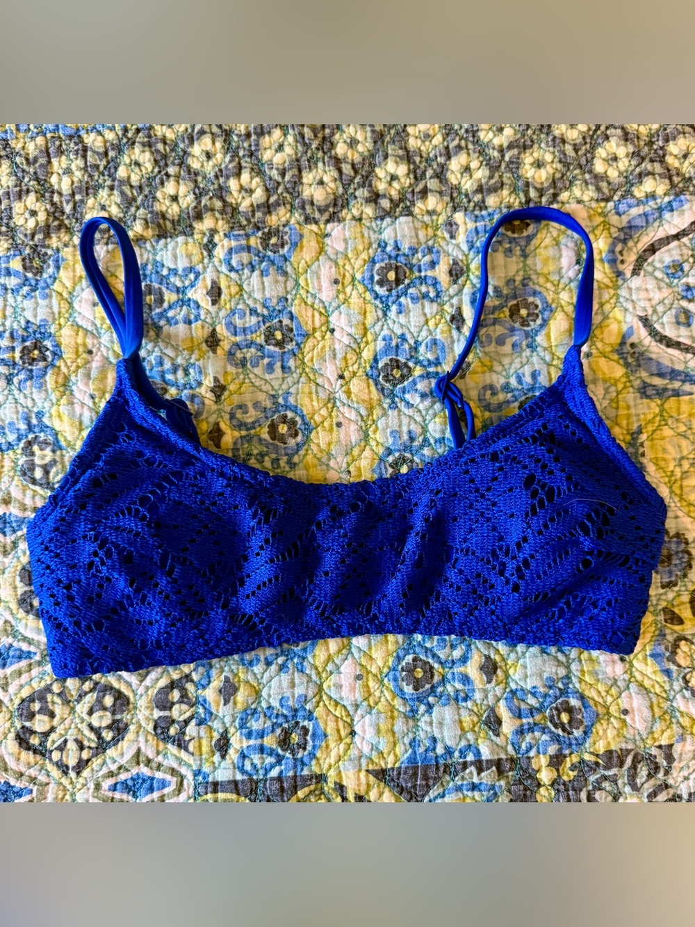 aerie Royal Blue Crochet Bikini Size Small